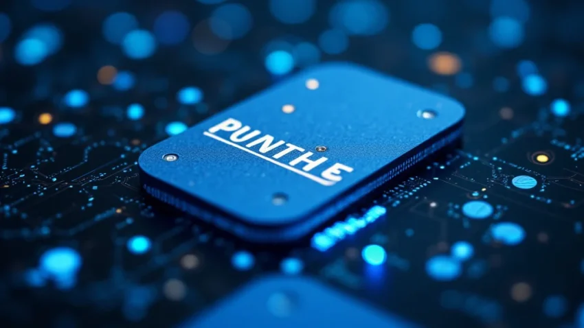 The image shows a laptop screen displaying a website review guide for best hosting options.